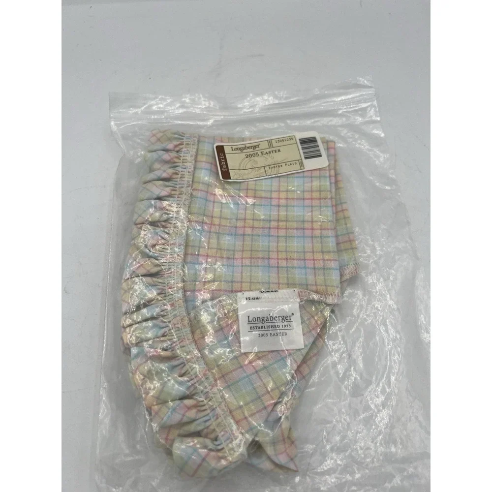🐣 Longaberger 2005 Easter Basket‎ Liner-Easter Plaid–NIP–Spring Collectible!🌷